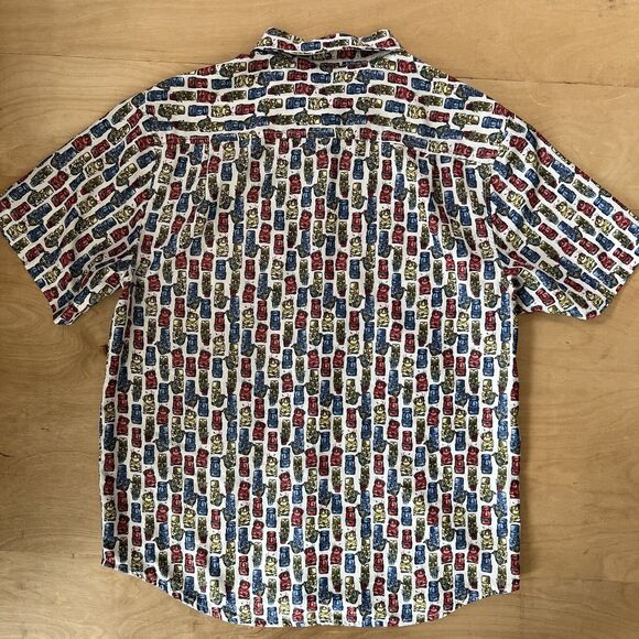 Tommy Bahama Coconut Point Shirt M Multicolor Tiki Art AOP Hawaiian Art Summer - Picture 6 of 7